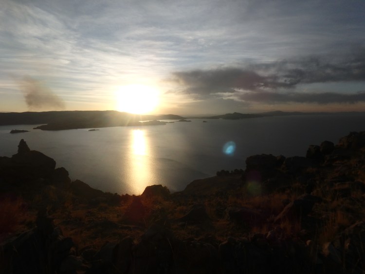 Coucher de soleil, Amantani, Lac Titicaca, Pérou