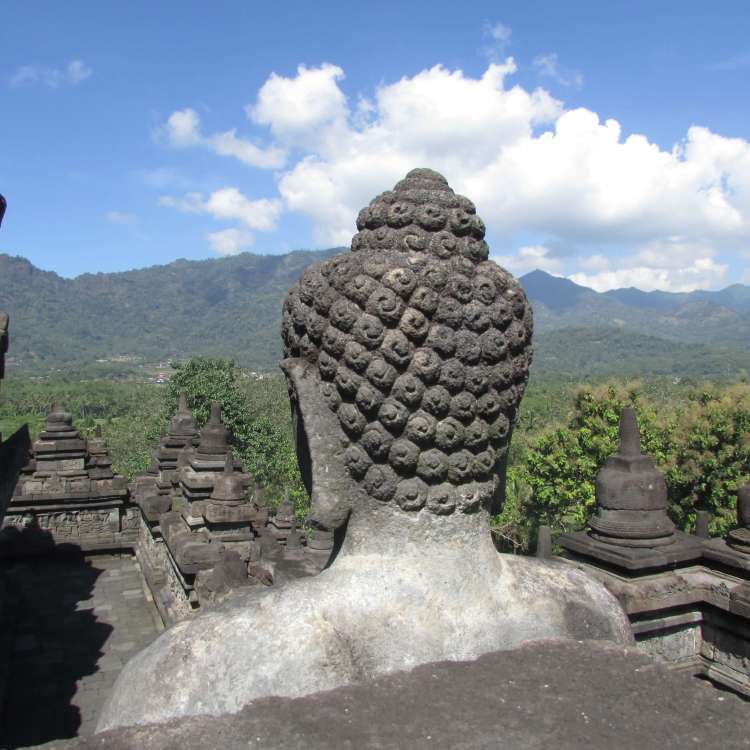 Tête de buddha, Borobodus, Indonésie