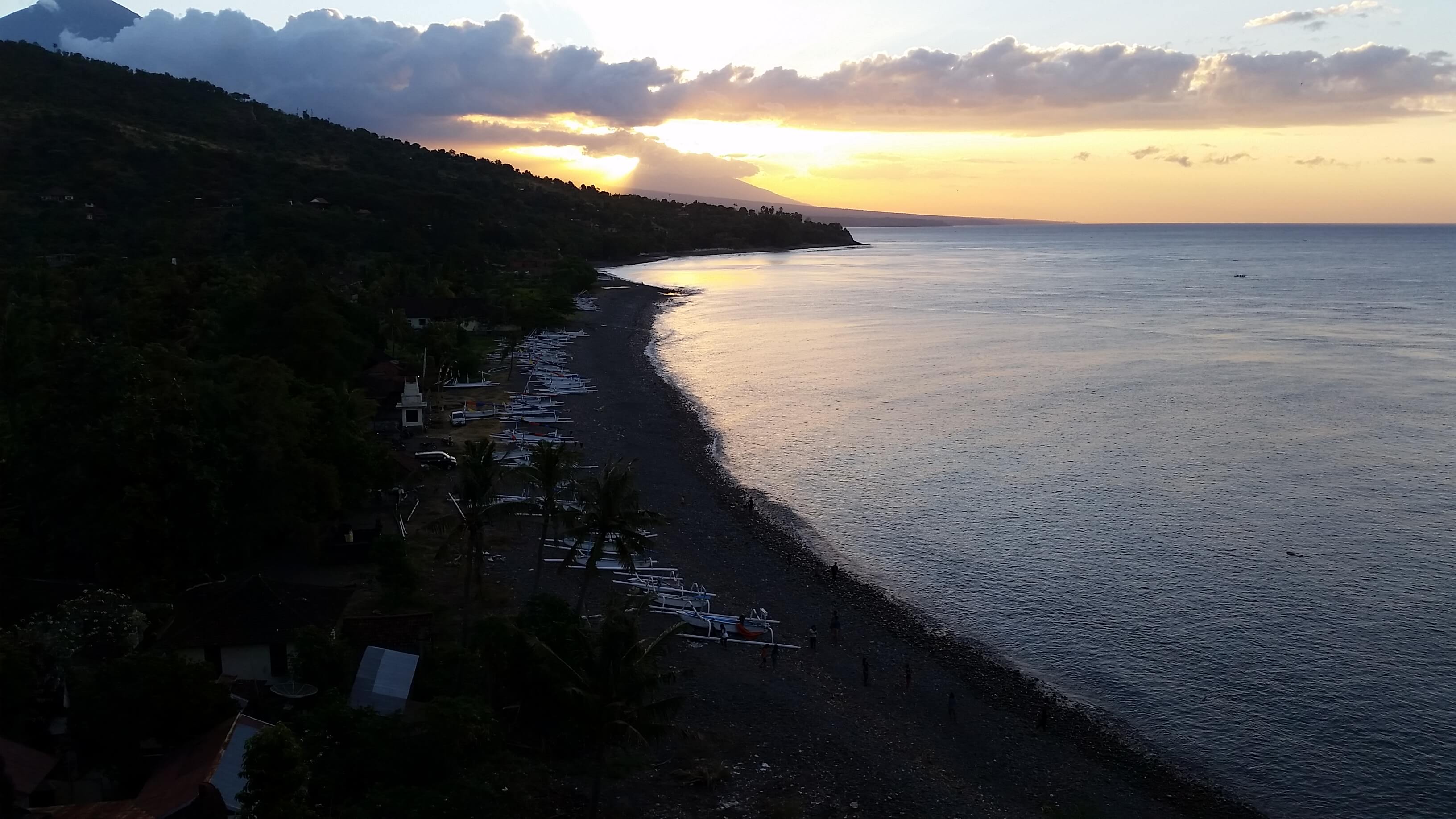Coucher de soleil, Amed, Bali