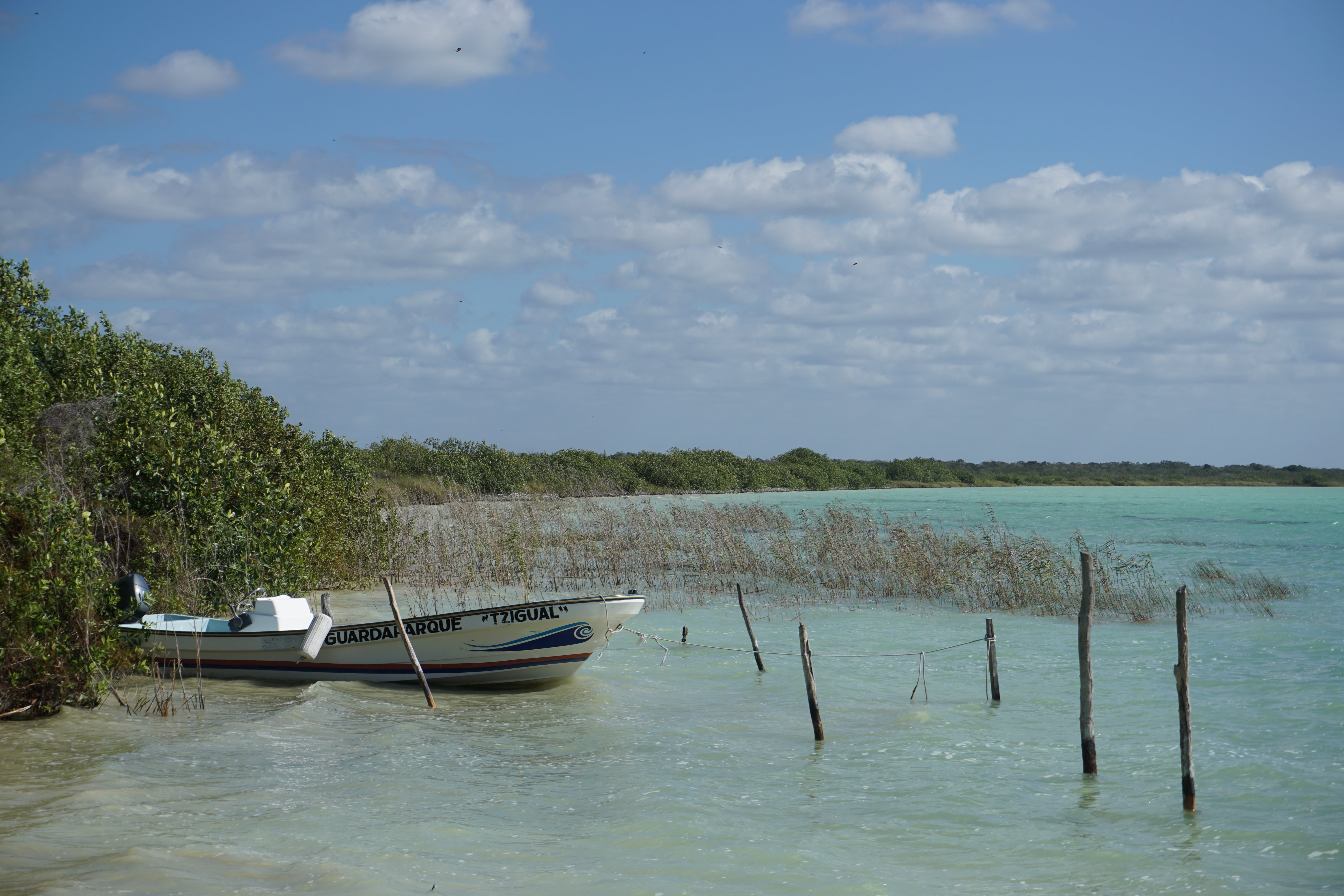 Départ des bateaux, Sian Ka'an, Mexique