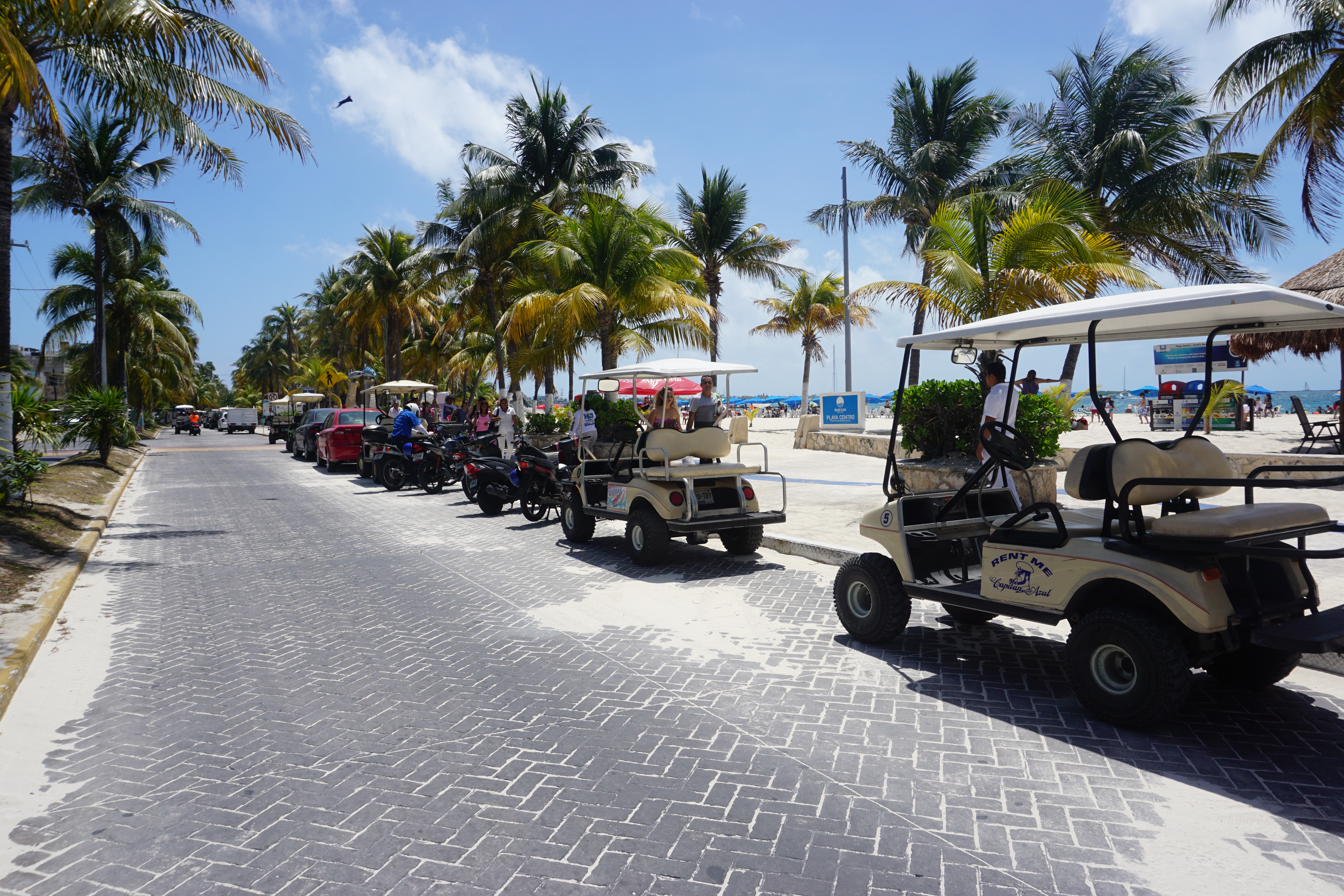 Voiturettes de golf, Isla mujeres, Mexique
