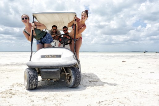 Voiture de golf, Holbox, Mexique