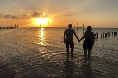 Sunset, Holbox, Mexique